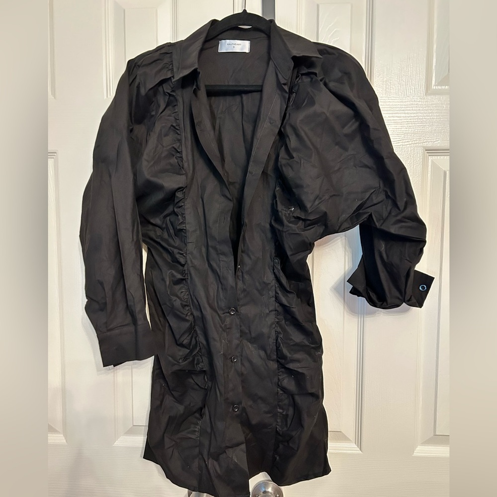 Dollskill half heart black shirt dress S